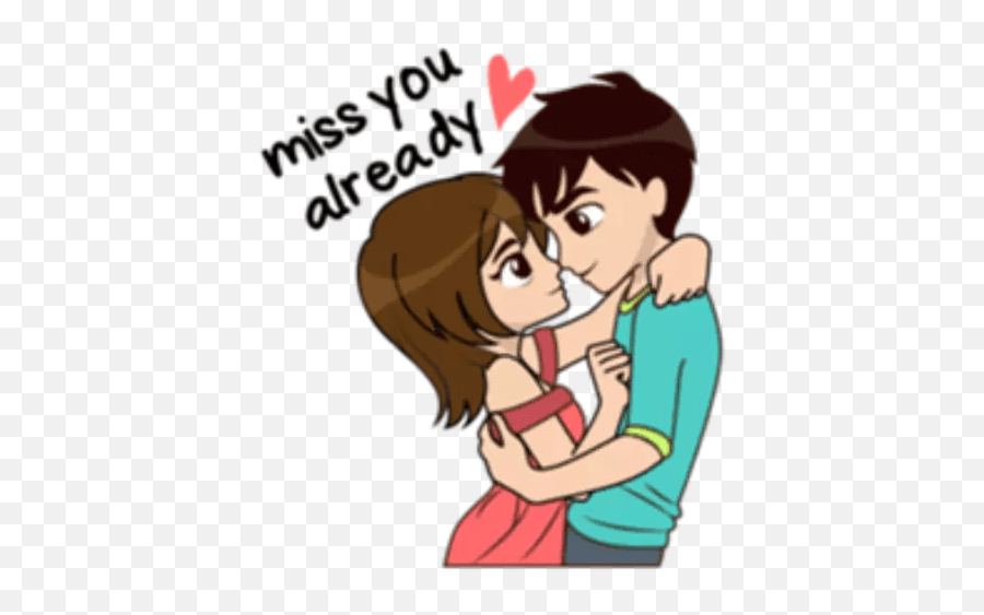 Love Stickers Animated For Whatsapp Lovely Cute Couple Cartoon Png