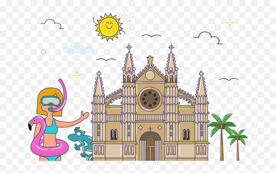 How To Rent A Car In The City Of Palma De Mallorca Illustration Png