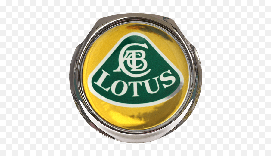 Lotus Yellow Car Grille Badge With Lotus Car Logo Png,Lotus Car Logo