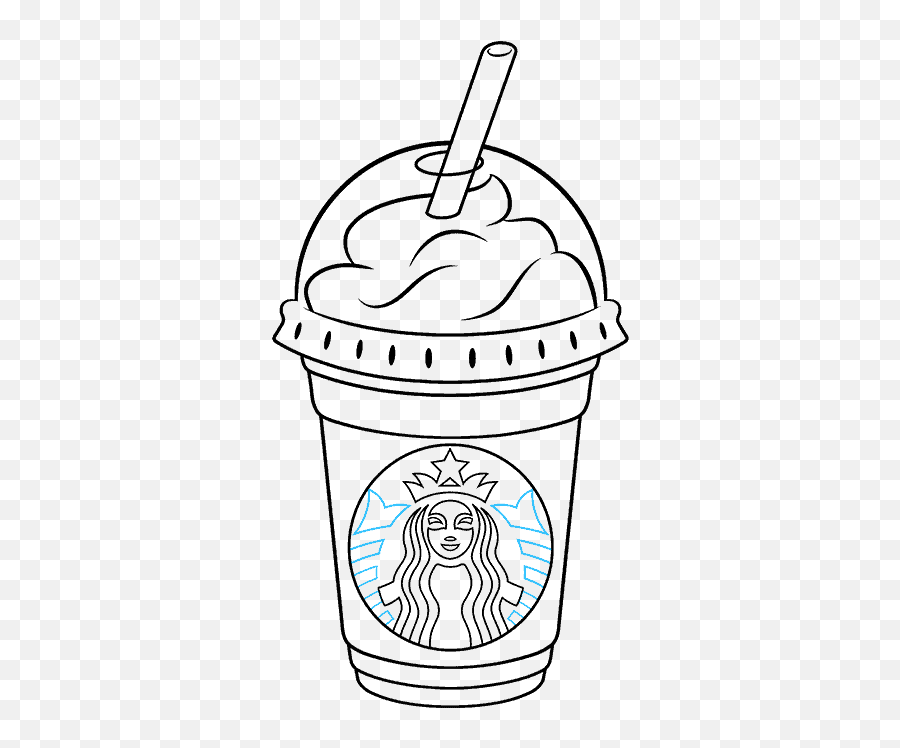 Starbucks Logo Drawing Step By Draw Starbucks Step By Step Png