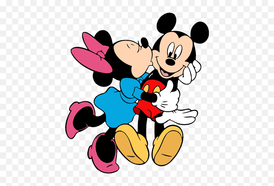 Mickey Mouse And Minnie Mouse Kissing On The Lips
