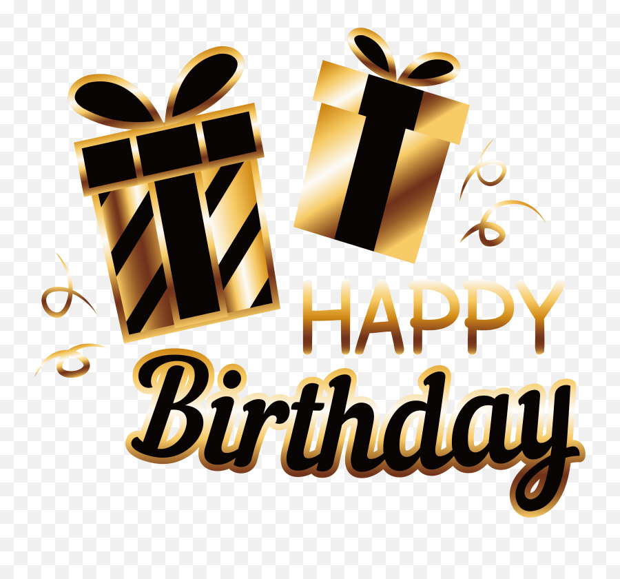 Gold Happy Birthday Clip Art