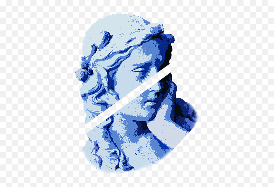 Aesthetic Vaporwave Feminine Greek Marble Statue Gift Greeting Card Marble Statue Vaporwave