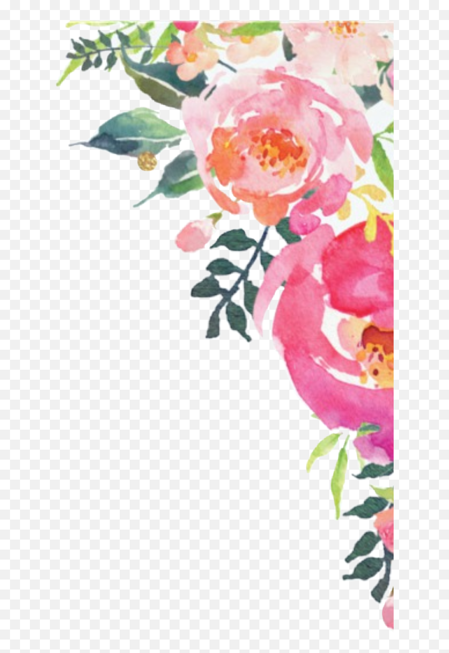 Watercolor Flowers Border Frame Corner Corner Watercolor Flowers Png