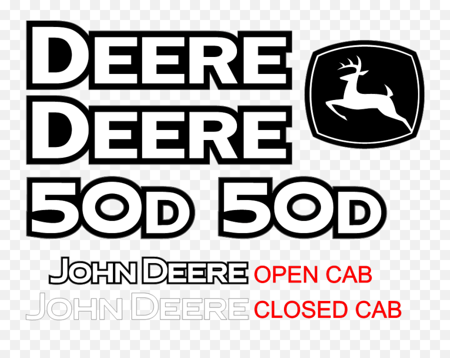 50d Decal Set John Deere Construction Decal Png,Excavator Logo free