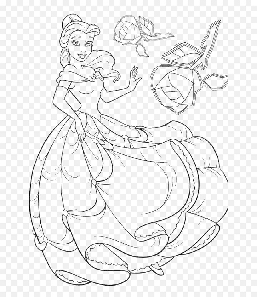 Disney Belle Coloring Pages Coloring Home Princess Car Coloring Pages