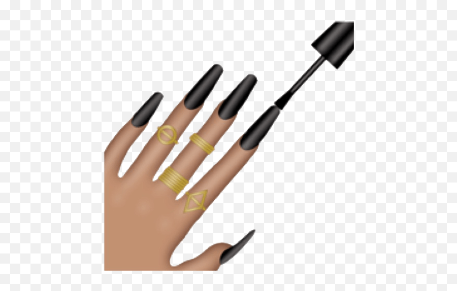 Tumblr Whatsapp Emoji Sticker Paint My Nails Black Png,Nails Emoji Png free transparent png