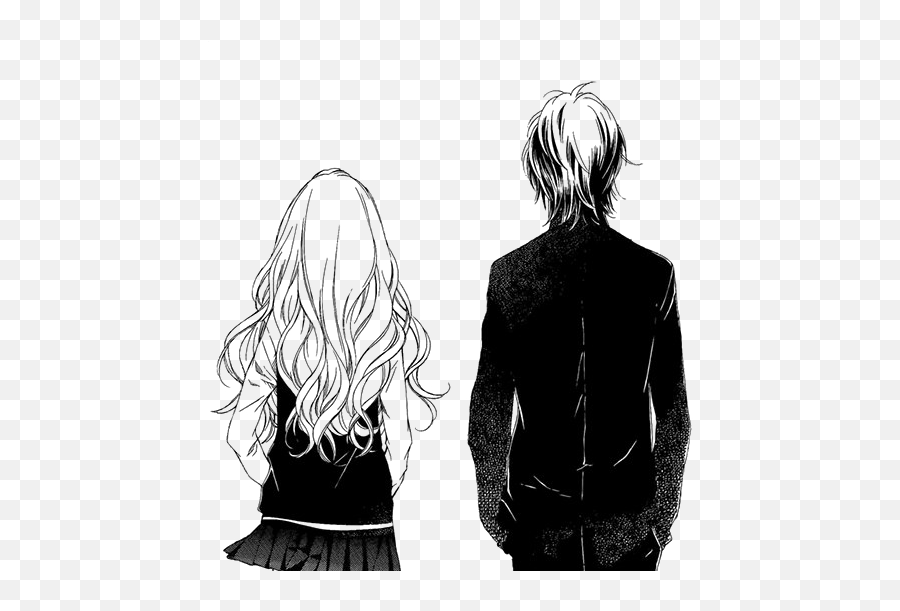 Sad Anime Couple Black And White