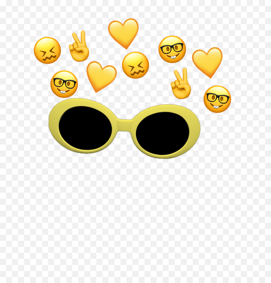 Clout Goggles Sunglasses Emoji Tikt Clout Goggles And Hearts Filter