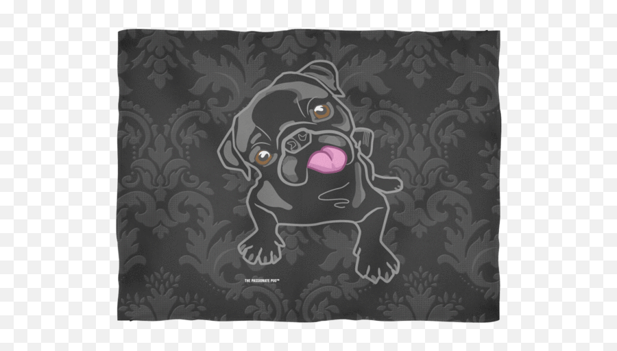 The Black Pug Fleece Blanket Mat Png,Pug Transparent free
