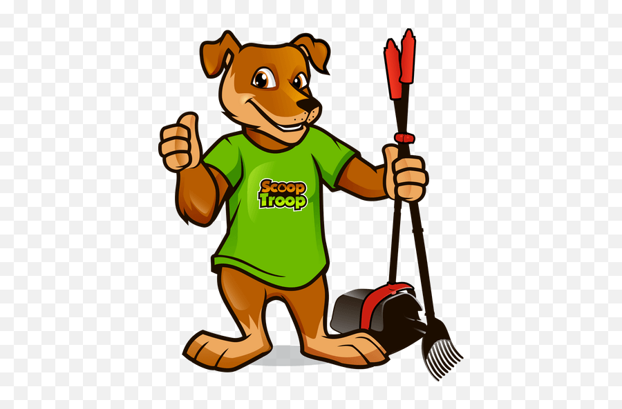 Scoop Troop Full Service Pet Waste Removal Cartoon Dog Scooping Poop