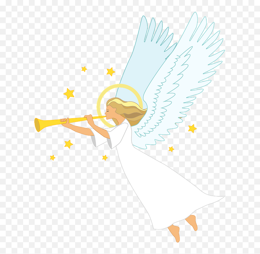 Christmas Angel With Trumpet Clipart Angel With Trumpet Png,Angel
