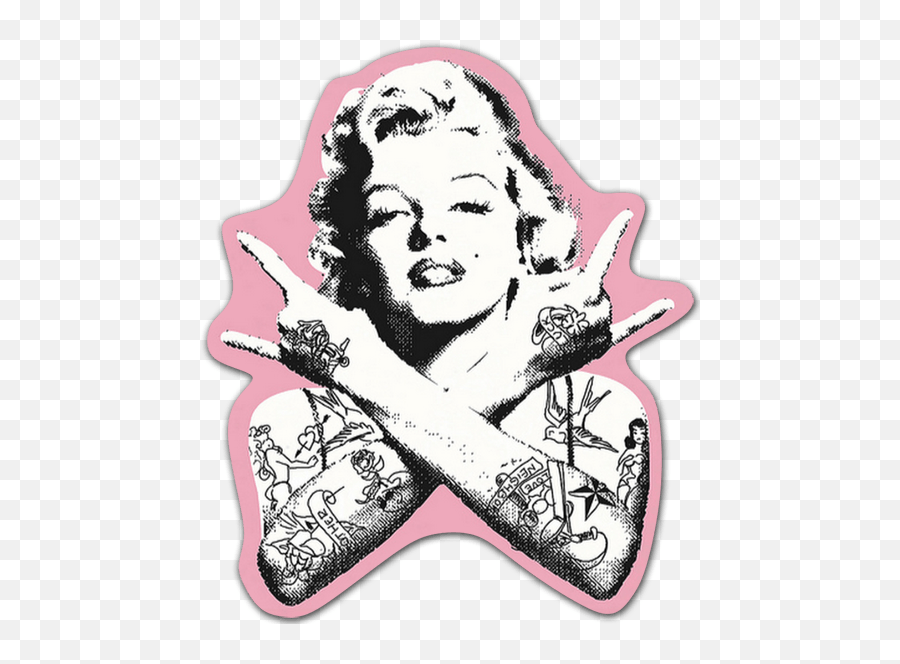 Stickers Punk Transparent Png Clipart - Pin Up Marilyn Monroe Tattoo,Punk Png - Free Transparent Png Images - Pngaaa.com 664_x_900_png