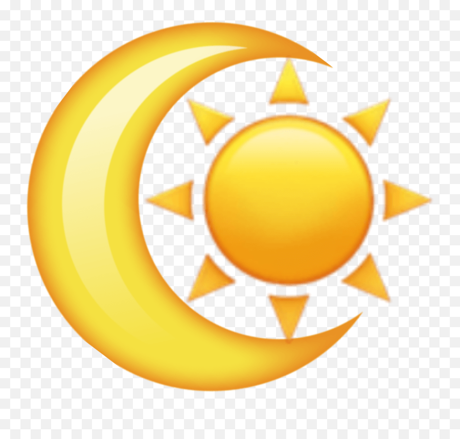 Sun Moon Emoji Sunu0026moon Tumblr Sticker By Florencia Aesthetic Yellow Emoji Png,Sun And