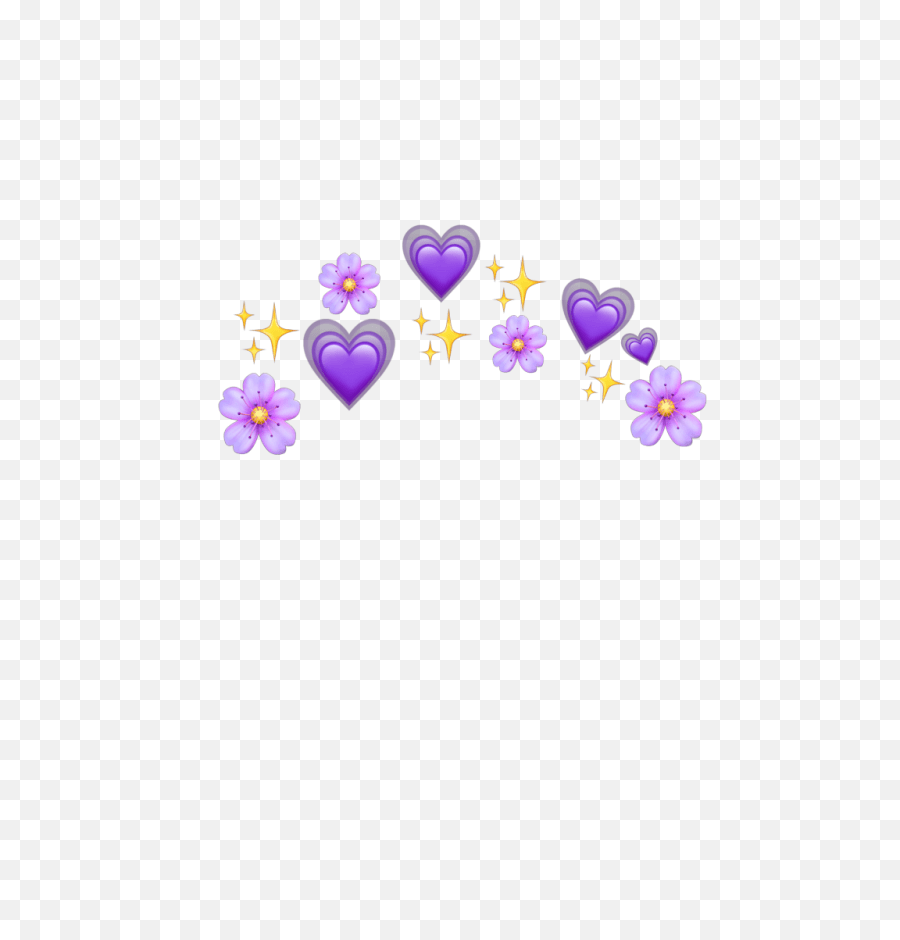 Download Purple Emoji Emojis Flowers Flower Hearts Emoji Flower Crown