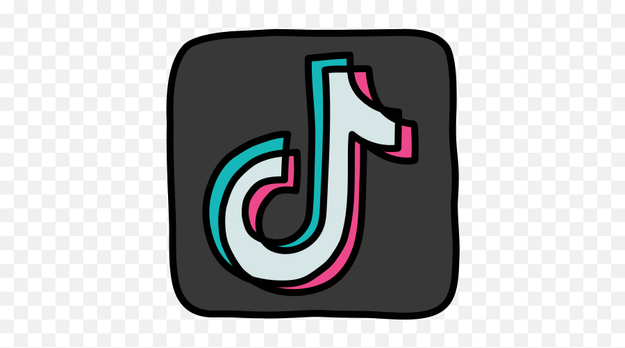 Tiktok Icon In Doodle Style Tiktok Cartoon App Logo Png,What Does The Bling Icon Look Like On