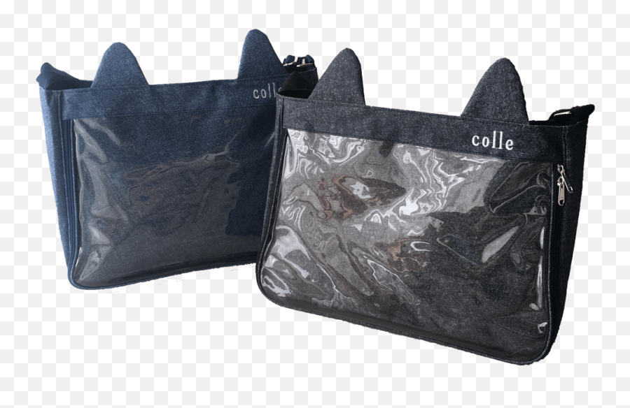 Cat Ears Messenger Itabag Denim Pattern Colle Leather Png,Cat Ears