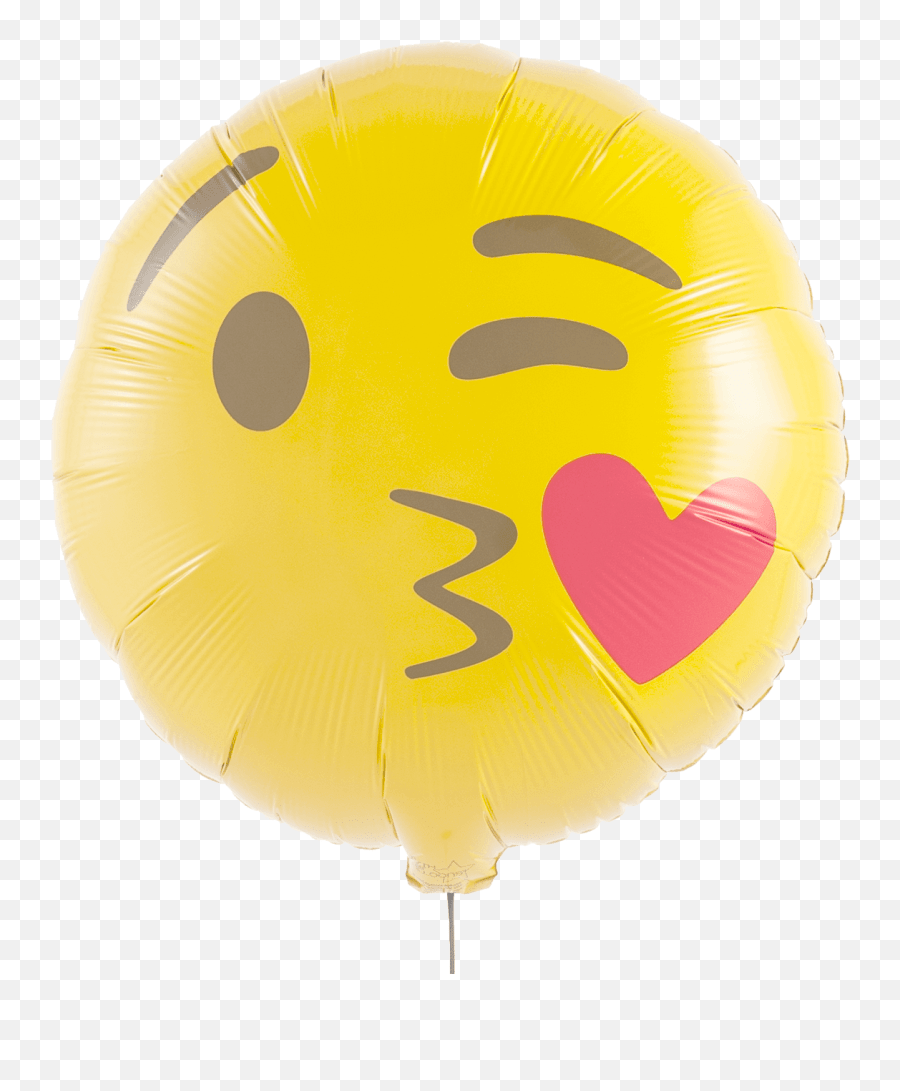 Emoji Kissing Heart Blush Wink And Kiss Emoji Mylar Emoji Png,Balloon