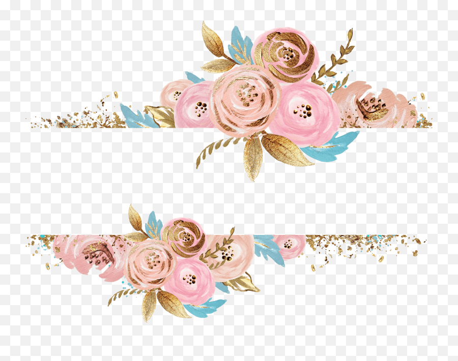 Flower Clipart Rose Gold Floral Png,Watercolor Flowers Transparent Background free