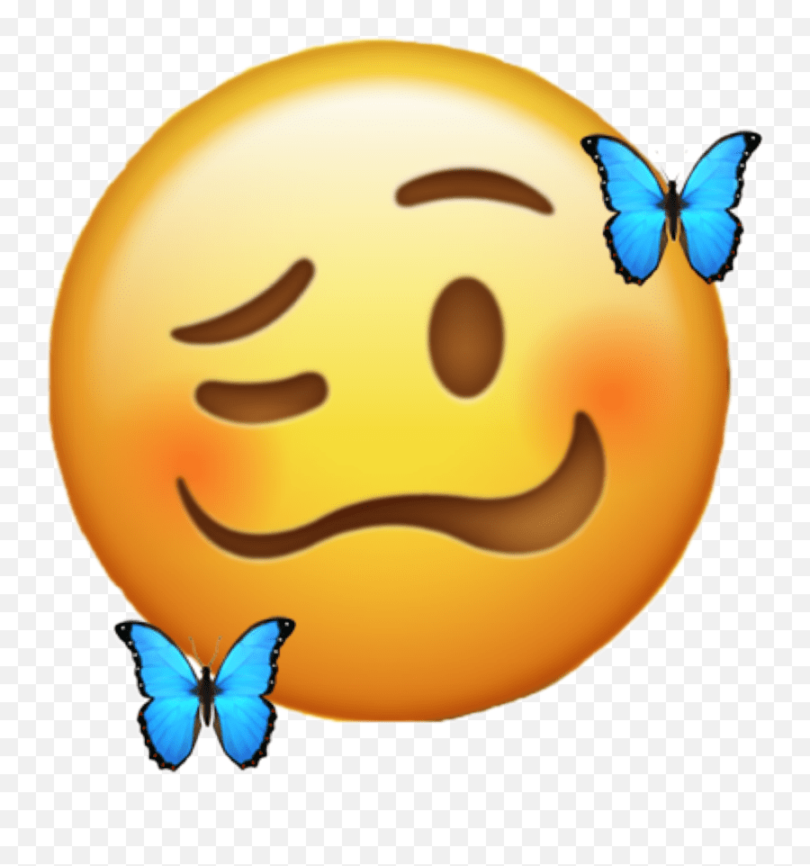 Emoji Stickers Cute Wallpaper Butterflies On Emoji Face Png,Butterfly