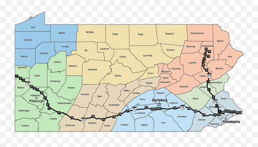 Major Design Construction Projects Pa Turnpike Exits Map Png