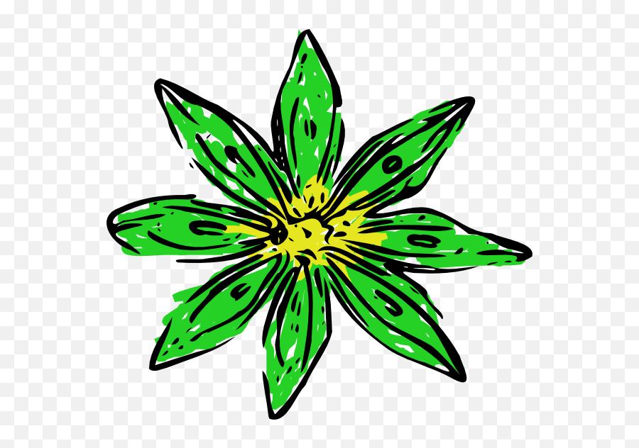 Green Yellow Flower Clip Art Flower Clip Art Png,Green And Yellow