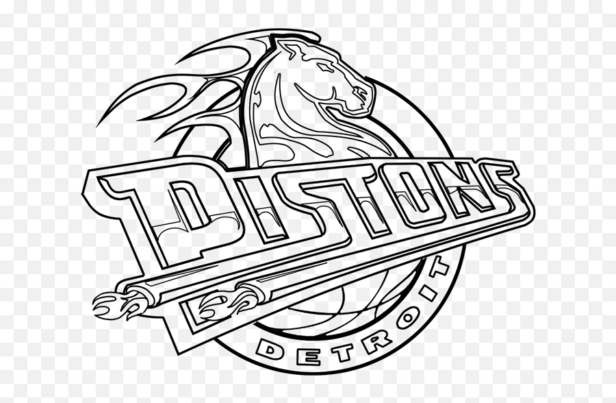 Learn How To Draw Detroit Pistons Line Art Png,Detroit Pistons Logo