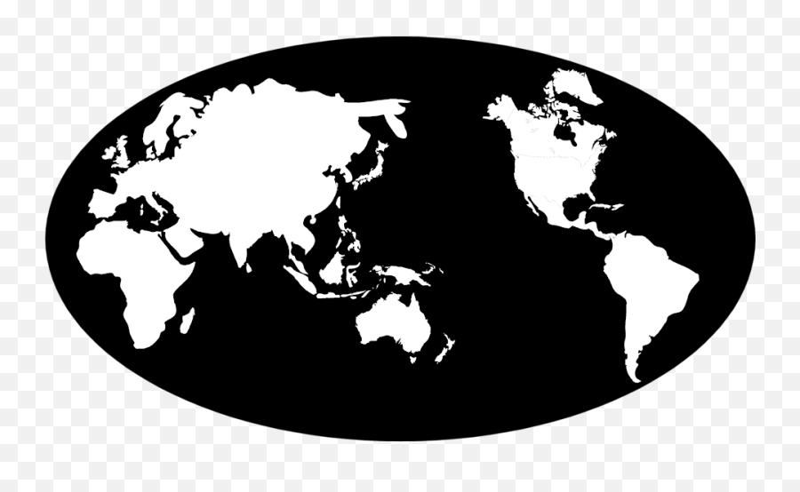 World Map Black And White Clipart