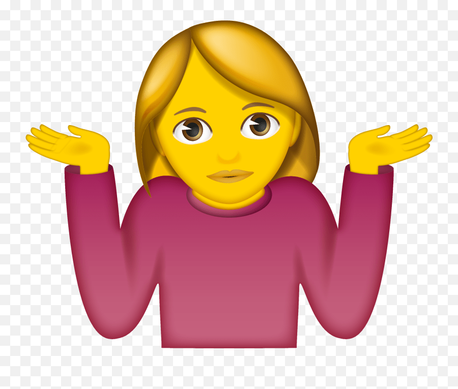 Woman Shrugging Shrug Emoji Png,Shrug Emoji Png free transparent