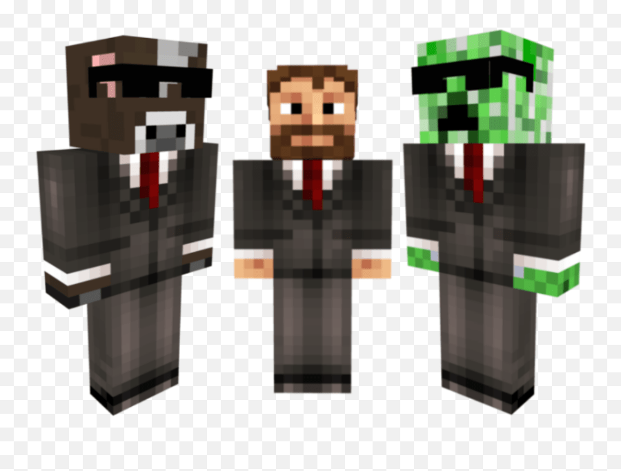 Minecraft Old Man Suit Skin Minecraft Skin With Black Glasses Png