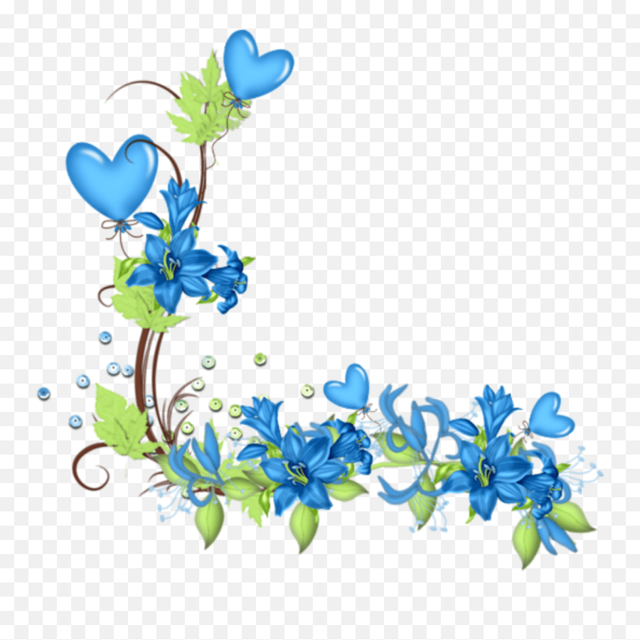Blue Flower Clip Art Border