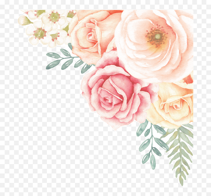 Rose Garden Corner Wall Decal Transparent Roses Corner Pink Png