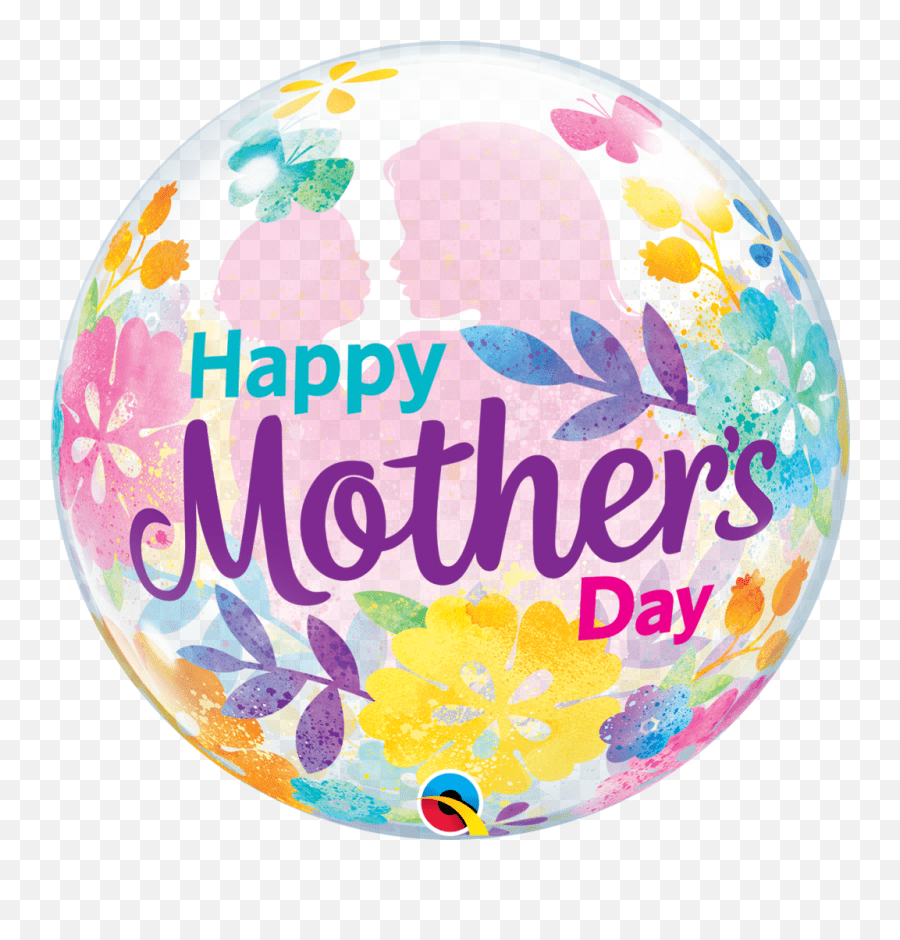 Happy Mothers Day Silhouette Bubble 22 Mothers Day Bubble Balloon Png