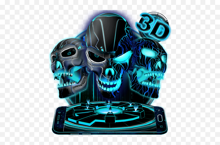Skull Live Wallpaper 3d Apk Download Neon Tech Evil Skull 3d Theme