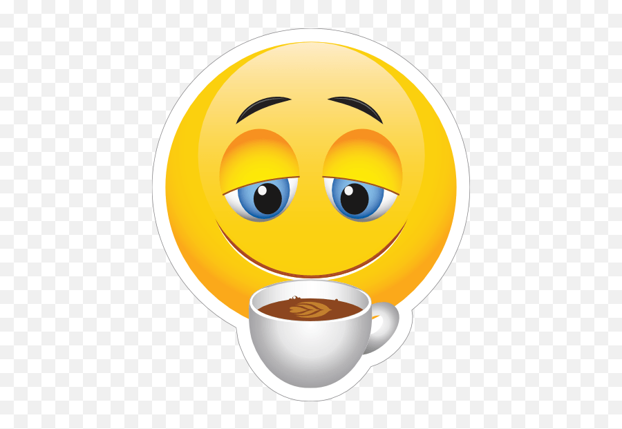 Cute Coffee Lover Emoji Sticker Smiley Png,Coffee Emoji Png free