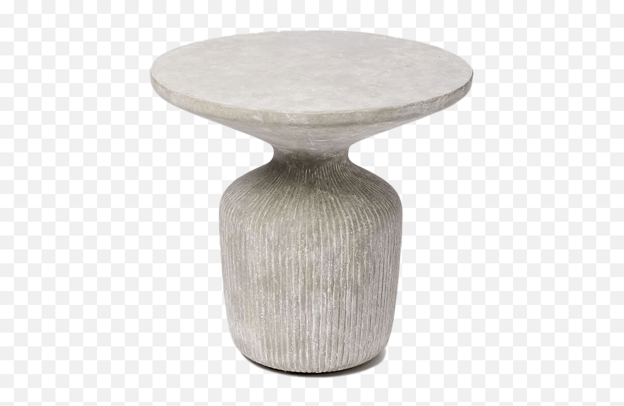 Tambor Concrete Outdoor Drum Side Table Solid Png,Outdoor Table Png