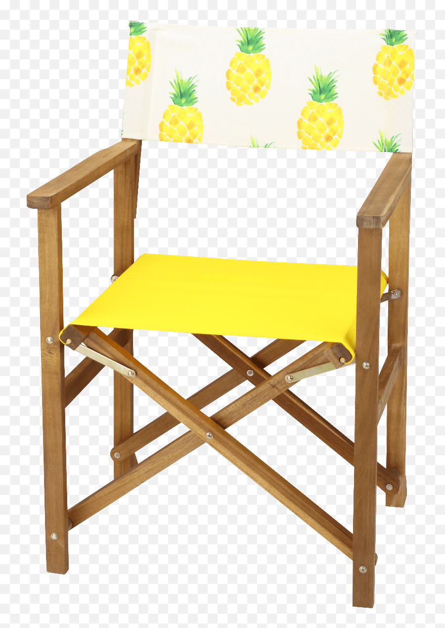 Details About Acacia Hardwood Director Chair Set With Pineapple Print