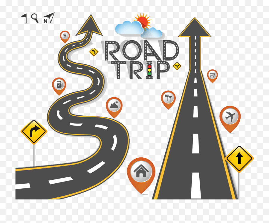 Maps Clipart Road Trip Travel Road Trip Clip Art Png,Winding Road