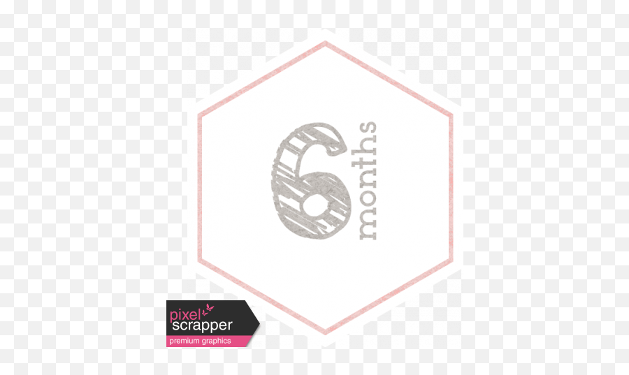 Baby Shower 6 Months Pink Hexagon Tag Graphic By Jessica 5 Months Old Template Png,Baby Shower