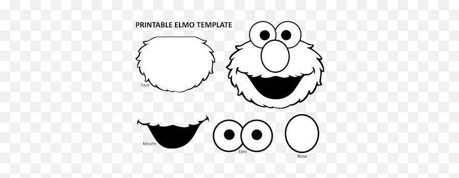 Elmo Mouth Clipart - Printable Elmo Face Template Png,Elmo Face Png