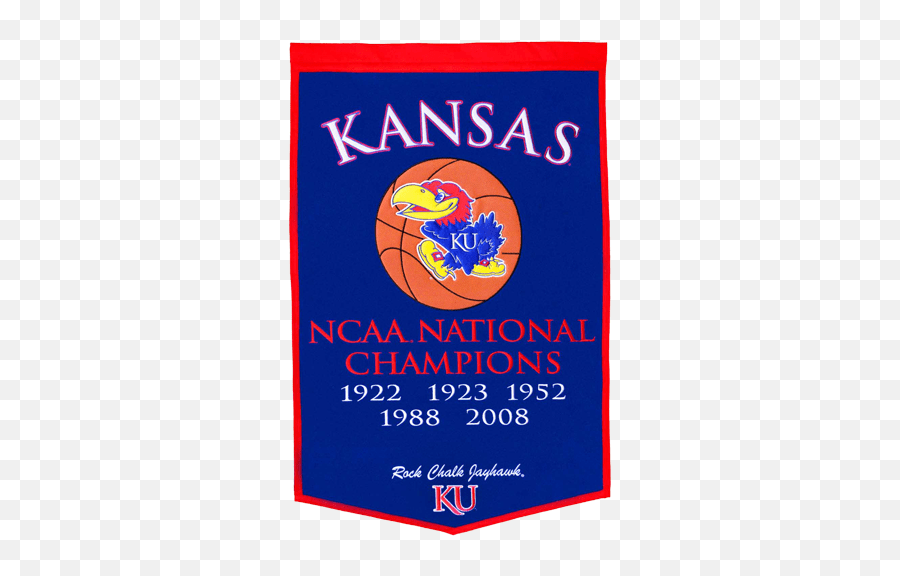 Kansas Jayhawks Basketball Championship Dynasty Banner With Hanging Rod Kansas Basketball