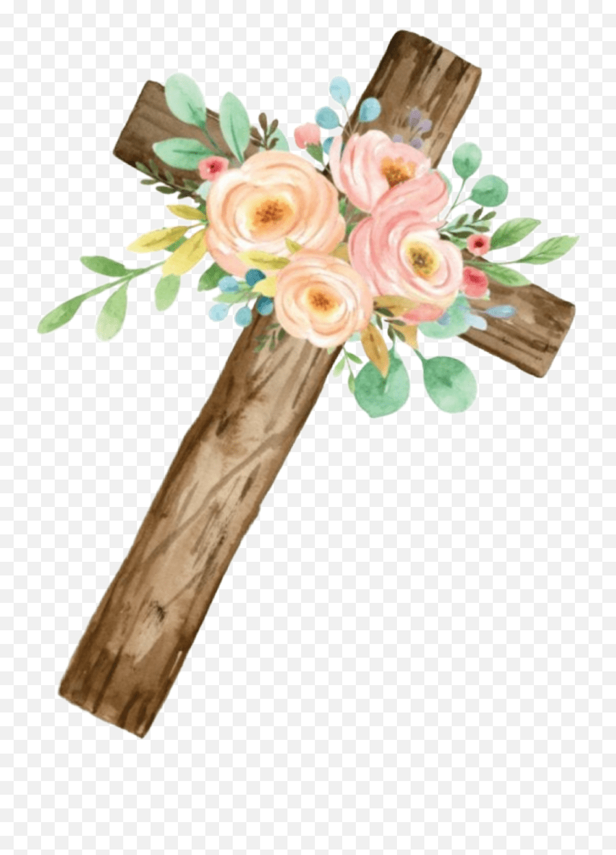Watercolor Cross Flowers Floral Sticker By Stephanie Watercolor