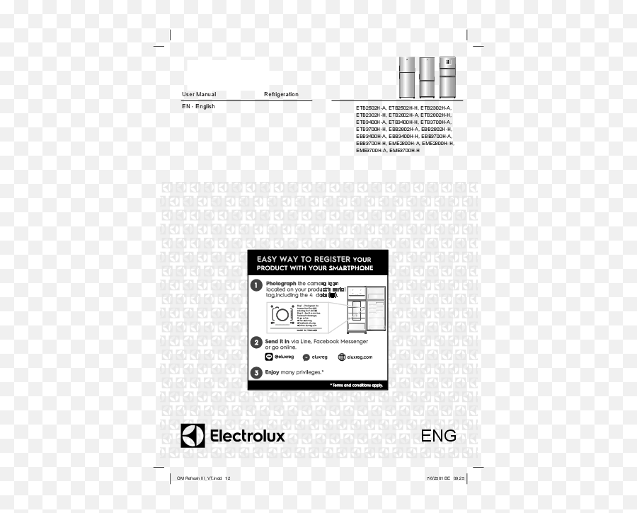 Electrolux Ebb3700h H Refrigerator User Manual Manuals Vertical Png