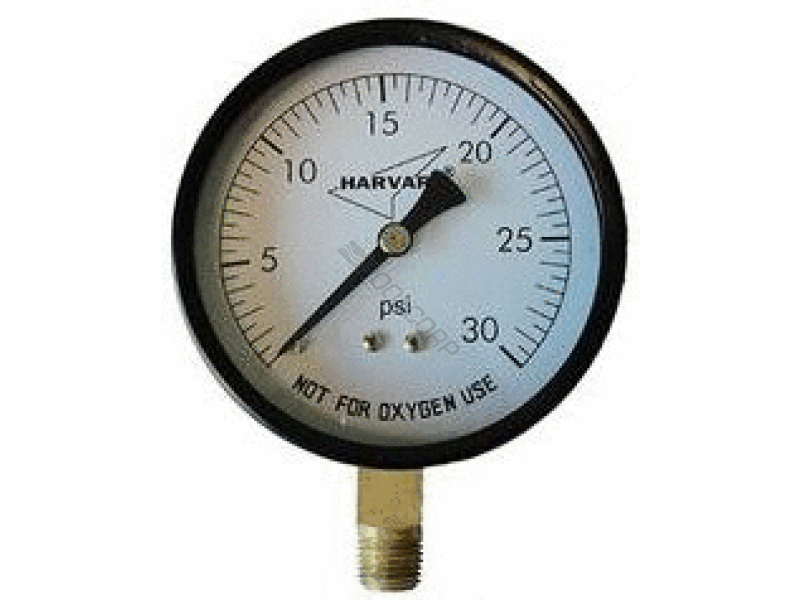 POOL360 2" 030PSI .25" BTM MOUNT PLASTIC PRESSURE GAUGE