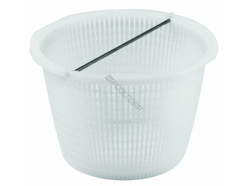 POOL360 - WHITE SKIMMER BASKET W/ SS HANDLE
