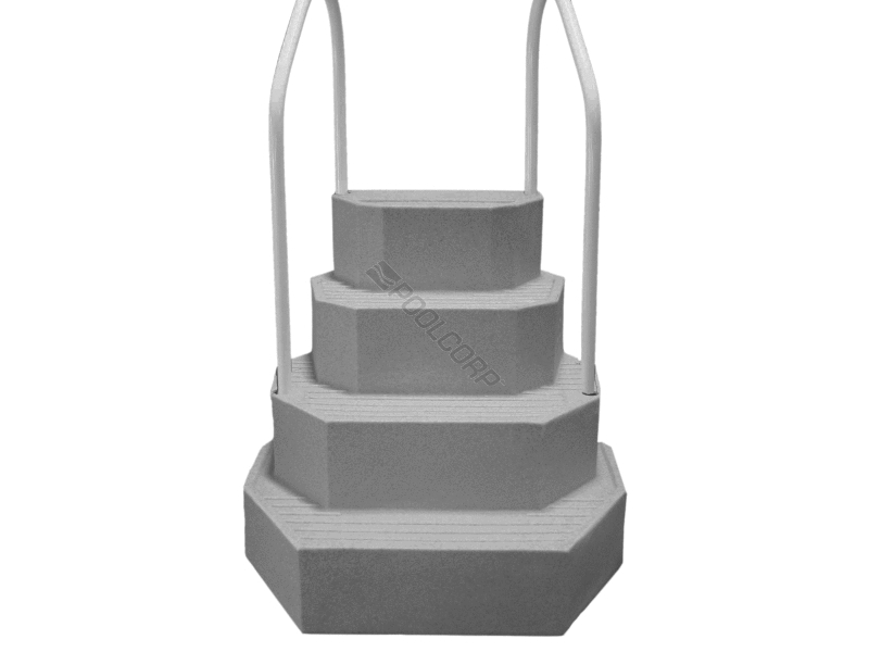 POOL360 GRY GRANITE 2HANDRAIL ABOVE GROUND POOL STEPS LARGE