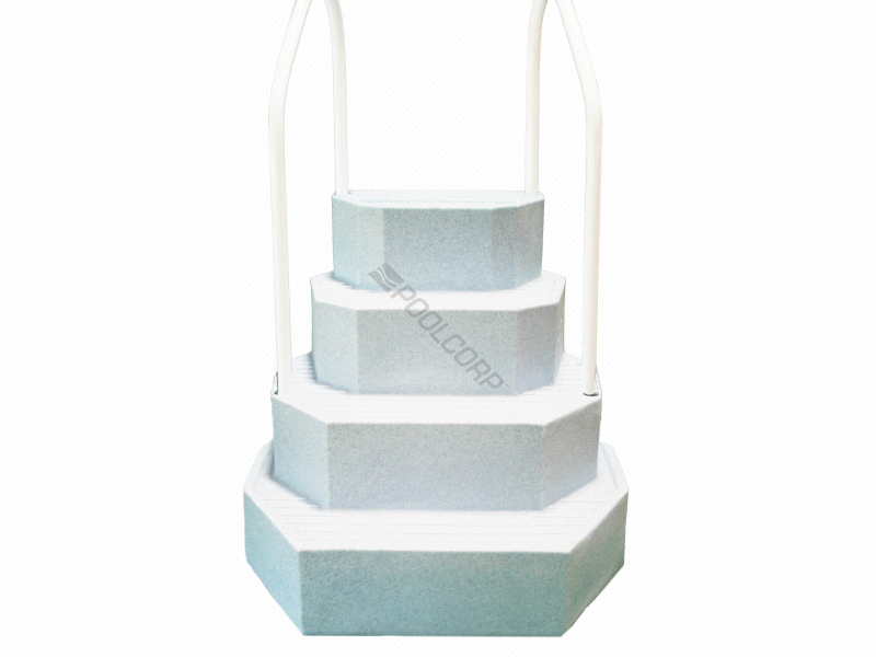 POOL360 GRANITE 2HANDRAIL KING ABOVE GROUND POOL STEPS LG WHT