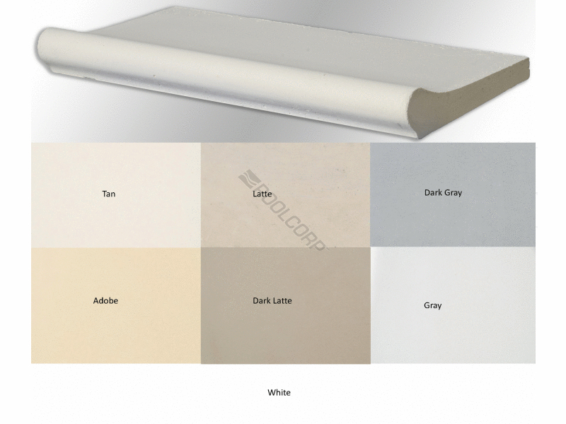 POOL360 12"X24" GRY STRAIGHT SAFETY GRIP COPING