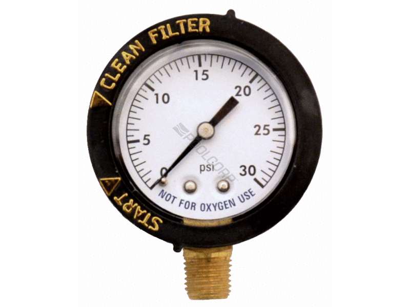 POOL360 2" 030PSI 0.25" BTM MOUNT PLASTIC PRESSURE GAUGE