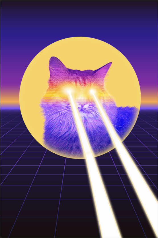 „Laserkatze I“ von Editors Choice als Wandbild oder Poster Posterlounge